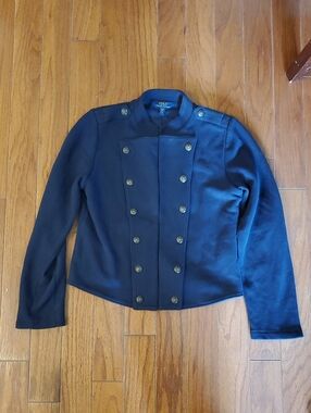 Polo Ralph Lauren Girls Double Breasted Military Jacket Blazer 16 Blue Navy